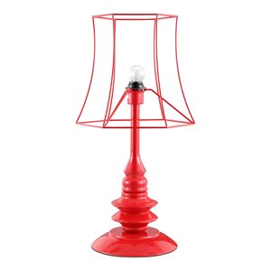 american home classic helenah 1-light handmade modern metal table lamp in red