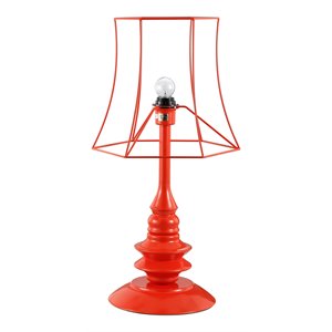 american home classic helenah 1-light handmade metal table lamp in orange