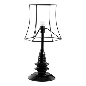 american home classic helenah 1-light handmade modern metal table lamp in black