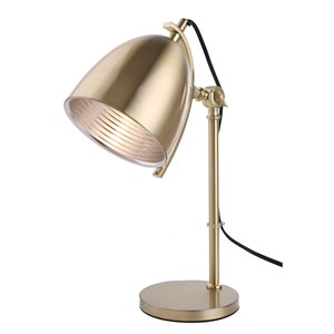 american home classic holly 1-light adjustable neck metal table lamp in gold