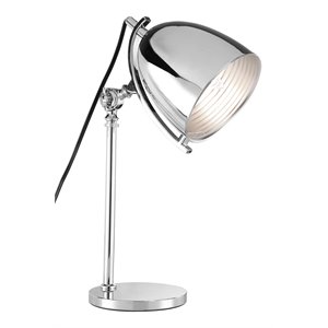 american home classic holly 1-light adjustable neck metal table lamp in chrome