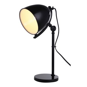 american home classic holly 1-light adjustable neck metal table lamp in black