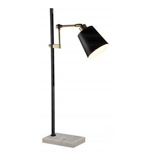 american home classic jan 1-light modern marble and metal table lamp in white