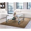 American Home Classic Laurence Metal-Glass Coffee Table in High Polish Silver