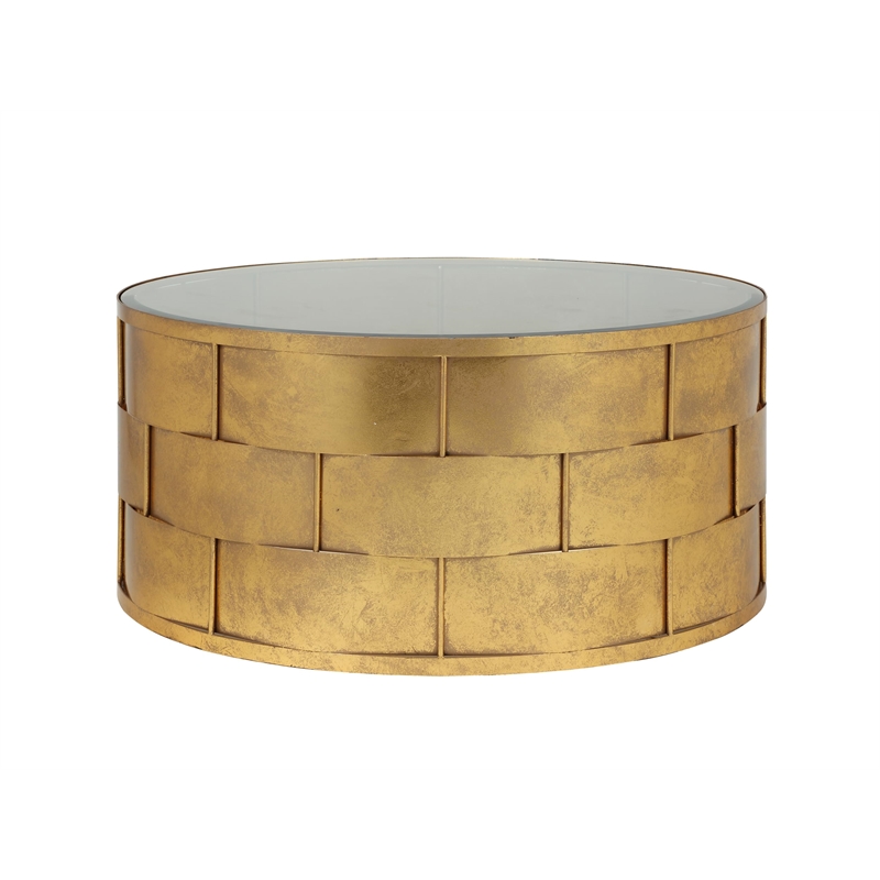 American Home Classic Margot Traditional Metal Coffee Table in Gold Leaf