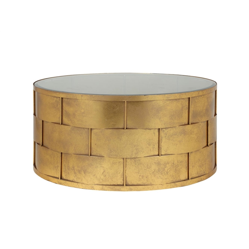 American Home Classic Margot Traditional Metal Coffee Table in Gold Leaf