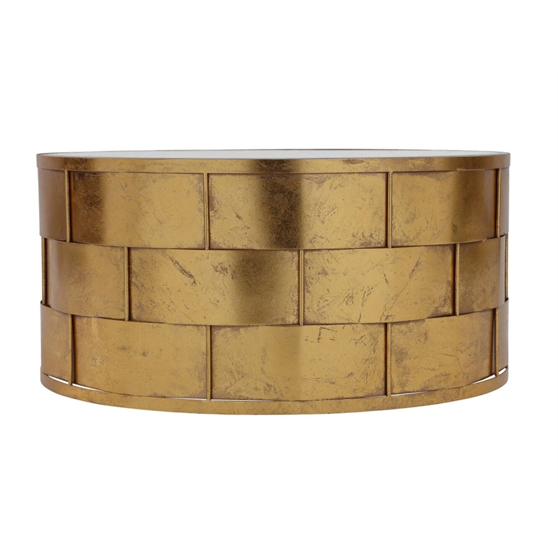 American Home Classic Margot Traditional Metal Coffee Table in Gold Leaf