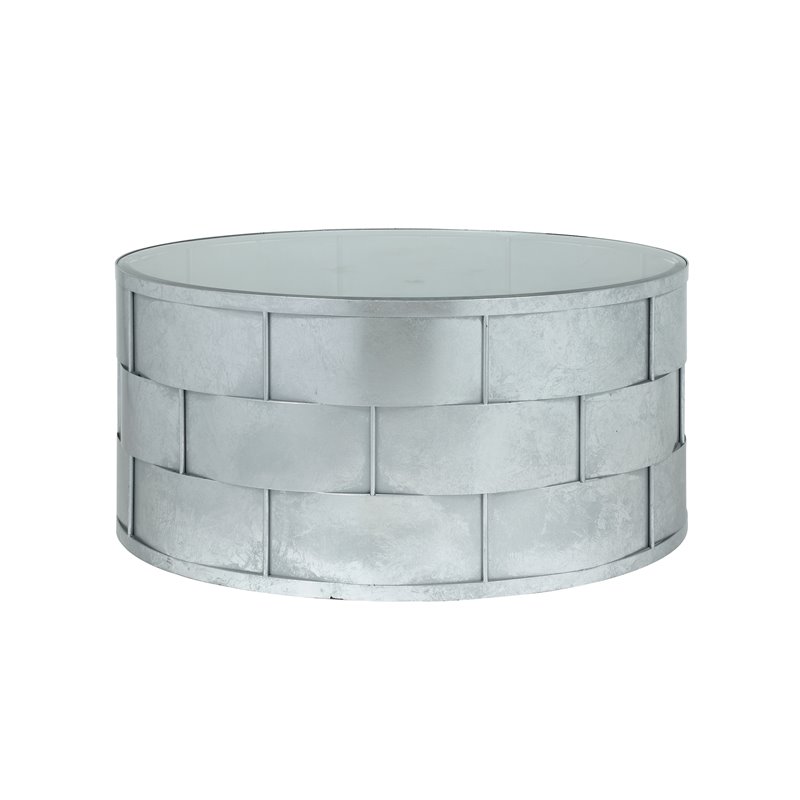 American Home Classic Margot Traditional Metal Coffee Table in Silver Leaf