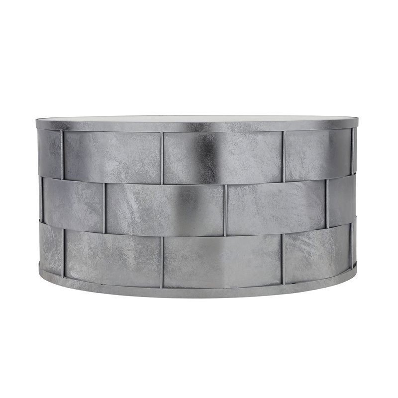 American Home Classic Margot Traditional Metal Coffee Table in Silver Leaf