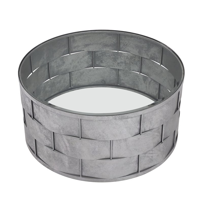 American Home Classic Margot Traditional Metal Coffee Table in Silver Leaf