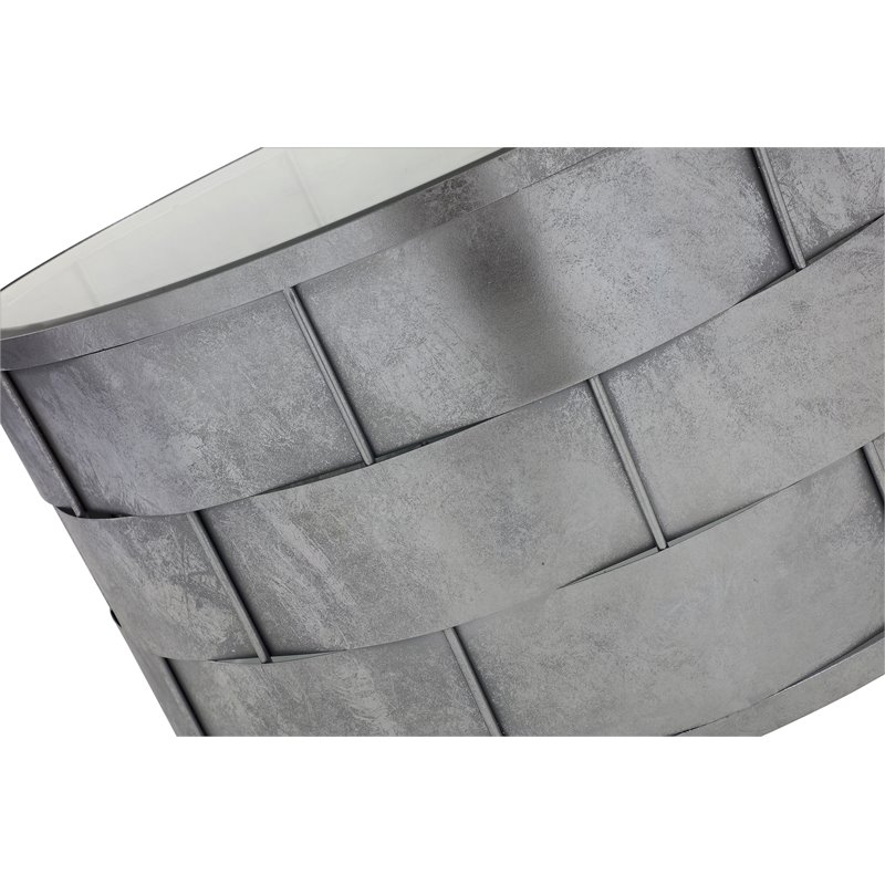 American Home Classic Margot Traditional Metal Coffee Table in Silver Leaf