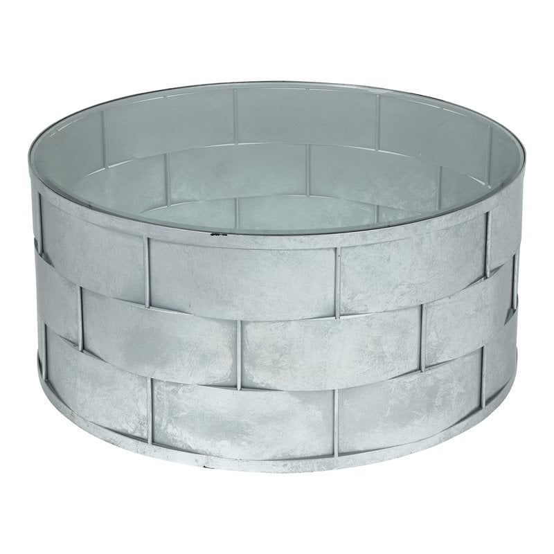 American Home Classic Margot Traditional Metal Coffee Table in Silver Leaf