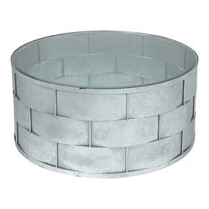 American Home Classic Margot Traditional Metal Coffee Table in Silver Leaf