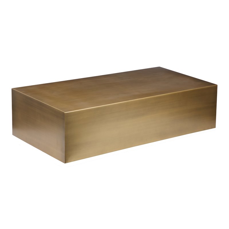 American Home Classic Spencer Rectangular Metal Coffee Table in Brushed Brass