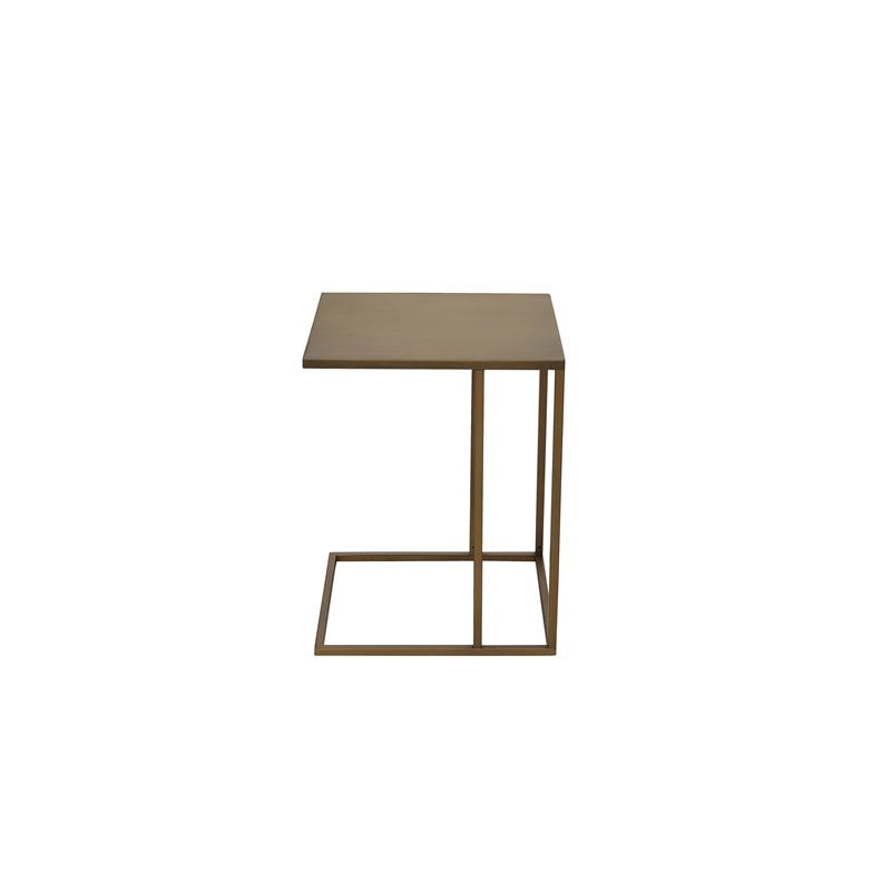 American Home Classic Dash Stainless Steel Metal Side Table in Brushed Brass