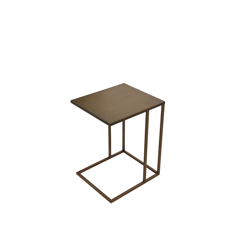 American Home Classic Dash Stainless Steel Metal Side Table in Brushed Brass
