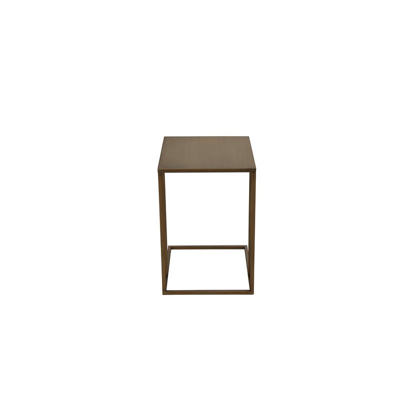 American Home Classic Dash Stainless Steel Metal Side Table in Brushed Brass
