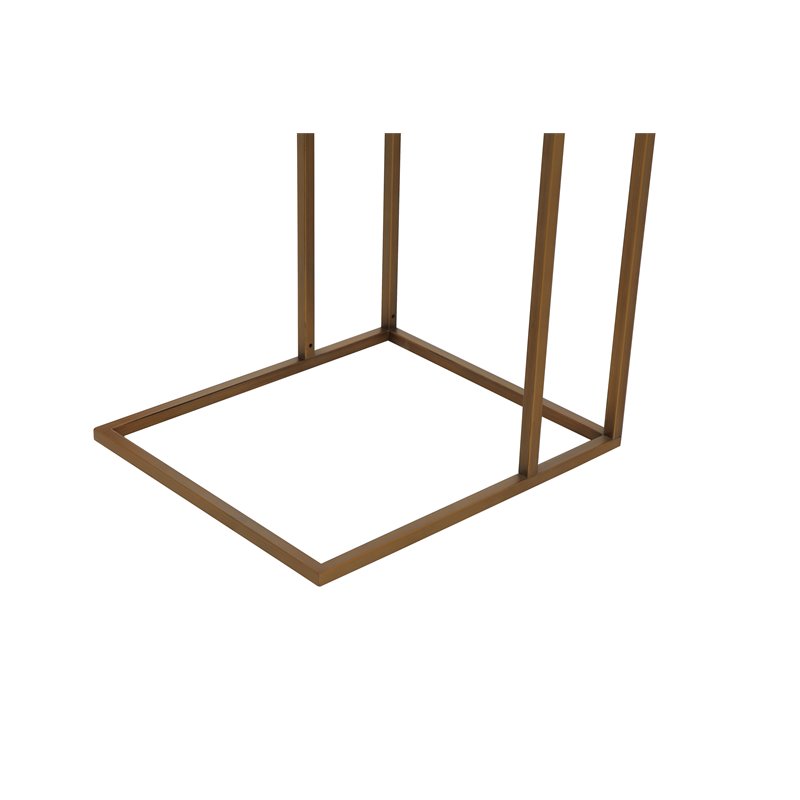 American Home Classic Dash Stainless Steel Metal Side Table in Brushed Brass