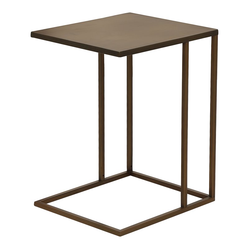 American Home Classic Dash Stainless Steel Metal Side Table in Brushed Brass