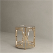 American Home Classic Edward Round Metal-Glass Side Table in High Polish Gold