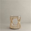American Home Classic Edward Round Metal-Glass Side Table in High Polish Gold