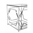 American Home Classic Edward Metal and Glass Side Table in High Polish Silver