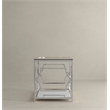 American Home Classic Edward Metal and Glass Side Table in High Polish Silver