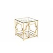 American Home Classic Edward Modern Metal/Glass Side Table in High Polish Gold