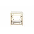 American Home Classic Edward Modern Metal/Glass Side Table in High Polish Gold
