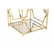 American Home Classic Edward Modern Metal/Glass Side Table in High Polish Gold