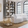 American Home Classic Edward Modern Metal/Glass Side Table in High Polish Gold