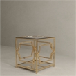 American Home Classic Edward Modern Metal/Glass Side Table in High Polish Gold