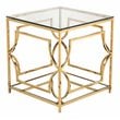 American Home Classic Edward Modern Metal/Glass Side Table in High Polish Gold