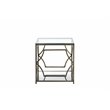 American Home Classic Edward Modern Metal/Glass Side Table in Brushed Brass