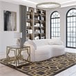 American Home Classic Edward Modern Metal/Glass Side Table in Brushed Brass