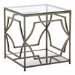American Home Classic Edward Modern Metal/Glass Side Table in Brushed Brass
