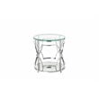 American Home Classic Edward Round Metal-Glass Side Table in High Polish Silver