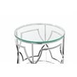 American Home Classic Edward Round Metal-Glass Side Table in High Polish Silver