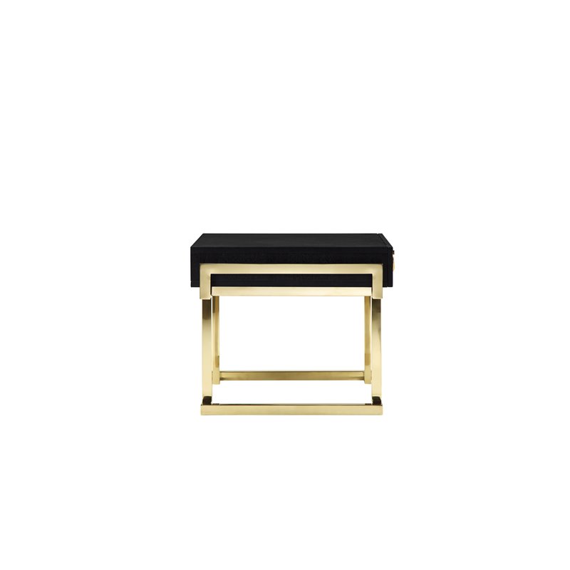 American Home Classic Julia Modern Stainless Steel Side Table in Black/Gold