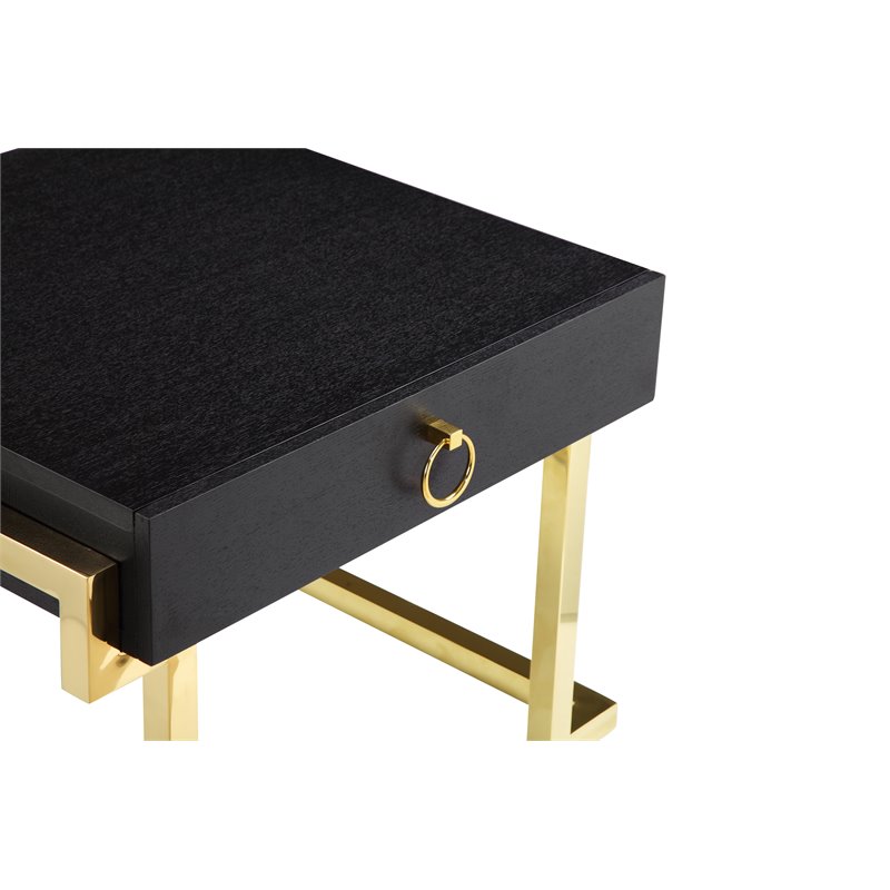 American Home Classic Julia Modern Stainless Steel Side Table in Black/Gold