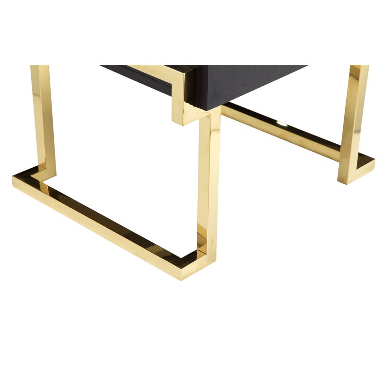 American Home Classic Julia Modern Stainless Steel Side Table in Black/Gold