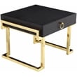 American Home Classic Julia Modern Stainless Steel Side Table in Black/Gold