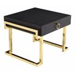 American Home Classic Julia Modern Stainless Steel Side Table in Black/Gold