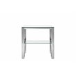American Home Classic Laurence Metal and Glass Side Table in High Polish Silver