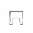 American Home Classic Laurence Metal and Glass Side Table in High Polish Silver