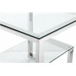 American Home Classic Laurence Metal and Glass Side Table in High Polish Silver