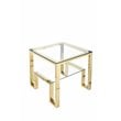 American Home Classic Laurence Metal and Glass Side Table in High Polish Gold