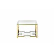 American Home Classic Nina Modern Metal/Glass Side Table in High Polish Gold