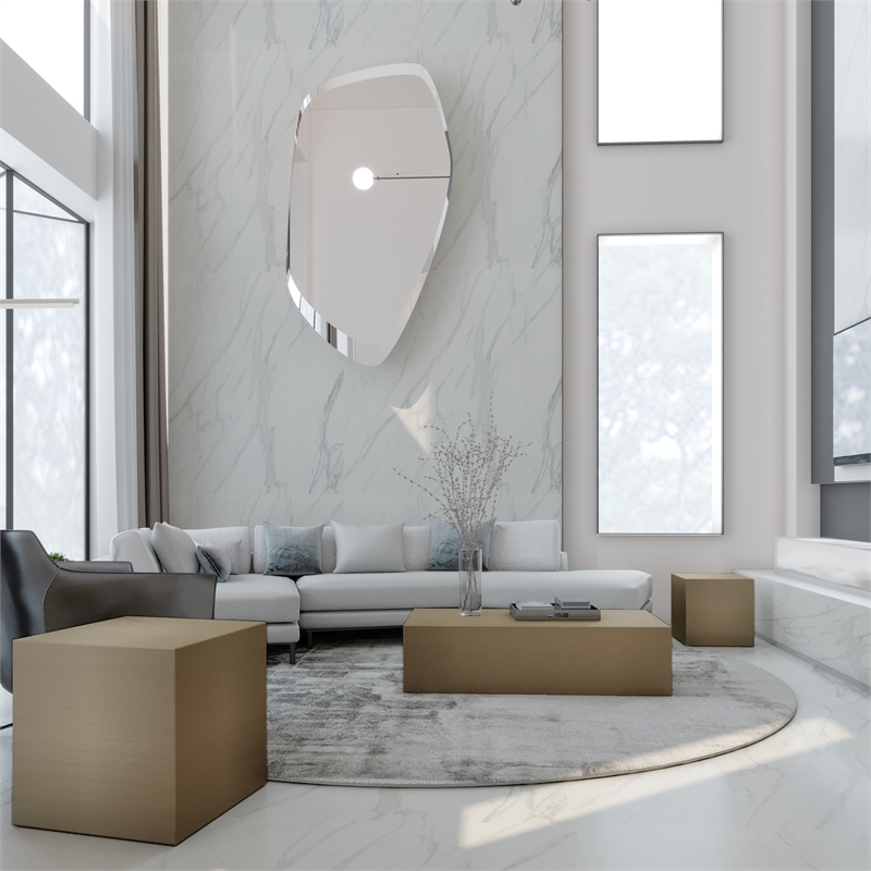 American Home Classic Spencer Large Square Metal Side Table in Brushed Brass