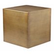American Home Classic Spencer Large Square Metal Side Table in Brushed Brass
